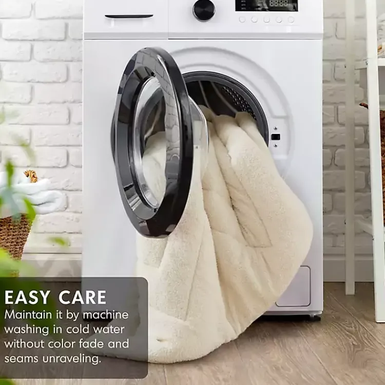 Comforters-Kirklands Home Cream Quilted Teddy 2-pc. Twin Comforter Set Ivory