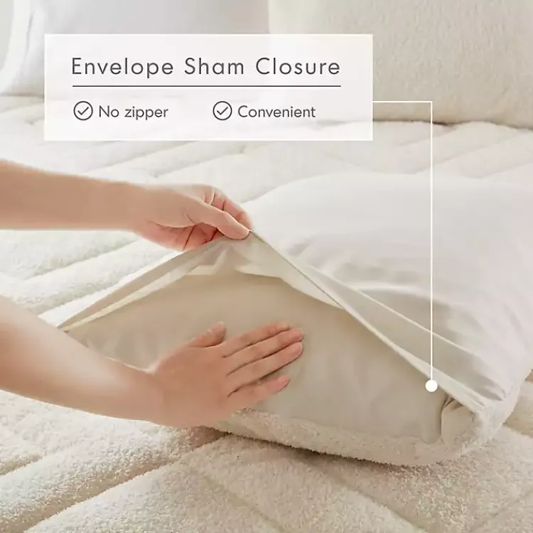 Comforters-Kirklands Home Cream Quilted Teddy 3-pc. Full/Queen Comforter Set Ivory