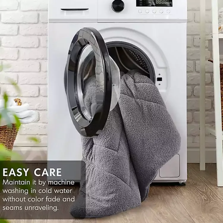 Comforters-Kirklands Home Quilted Teddy 2-pc. Twin Comforter Set Gray