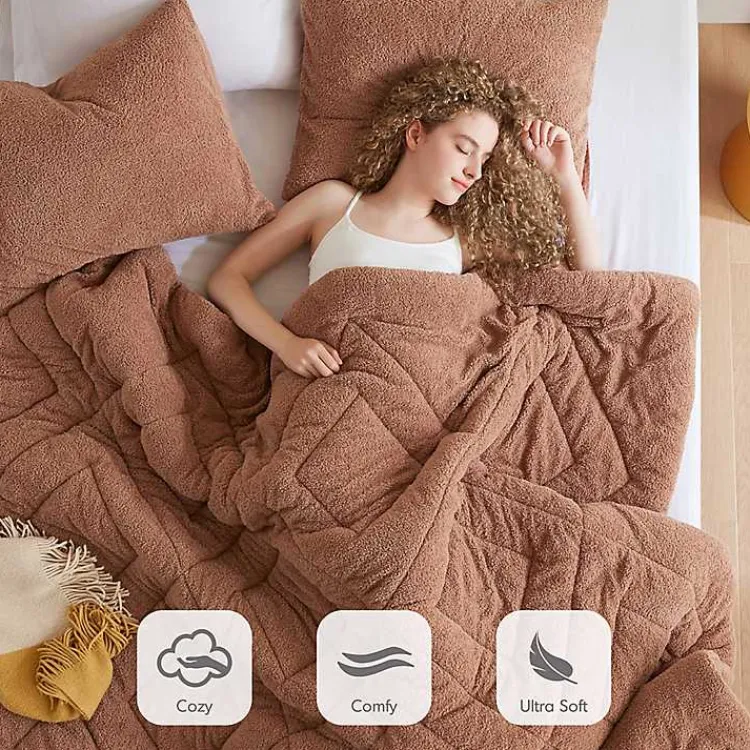 Comforters-Kirklands Home Quilted Teddy 2-pc. Twin Comforter Set Brown