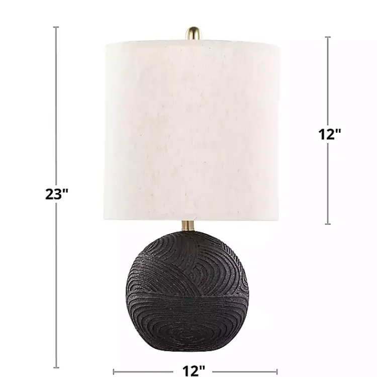 Table Lamps-Kirklands Home Matte Black Round Kona Table Lamps, Set of 2 Tan