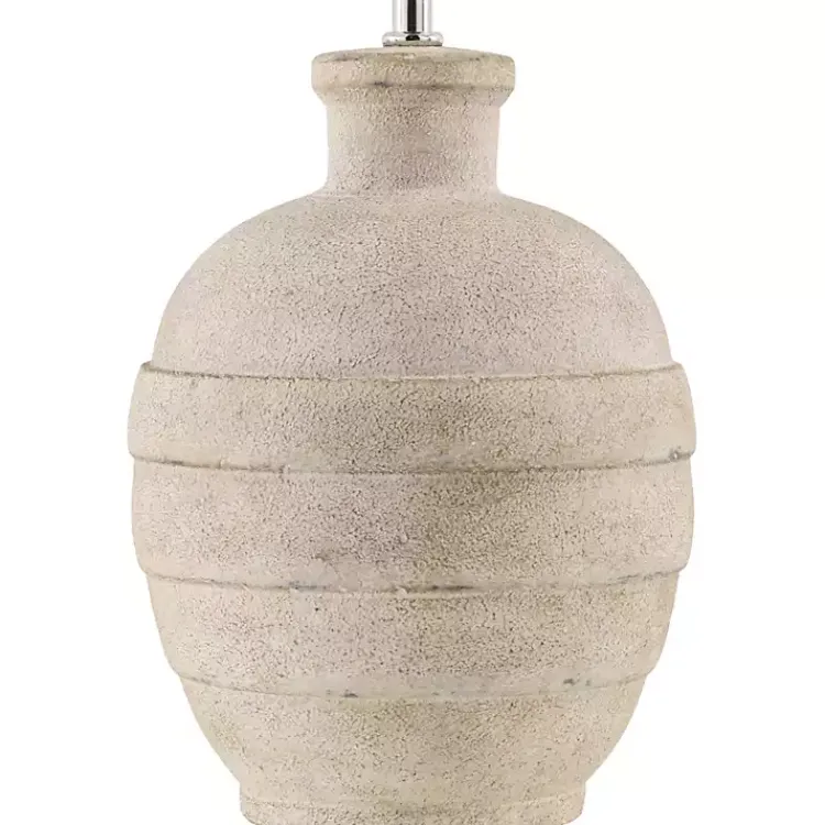 Table Lamps-Kirklands Home Natural Ceramic 2-pc. Lamps with Seagrass Shades Tan