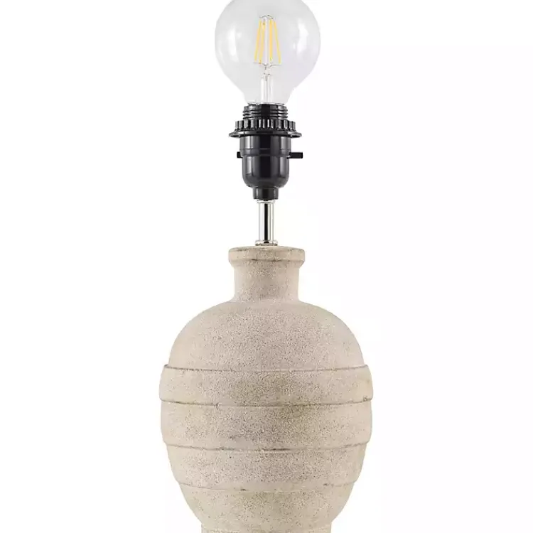 Table Lamps-Kirklands Home Natural Ceramic 2-pc. Lamps with Seagrass Shades Tan