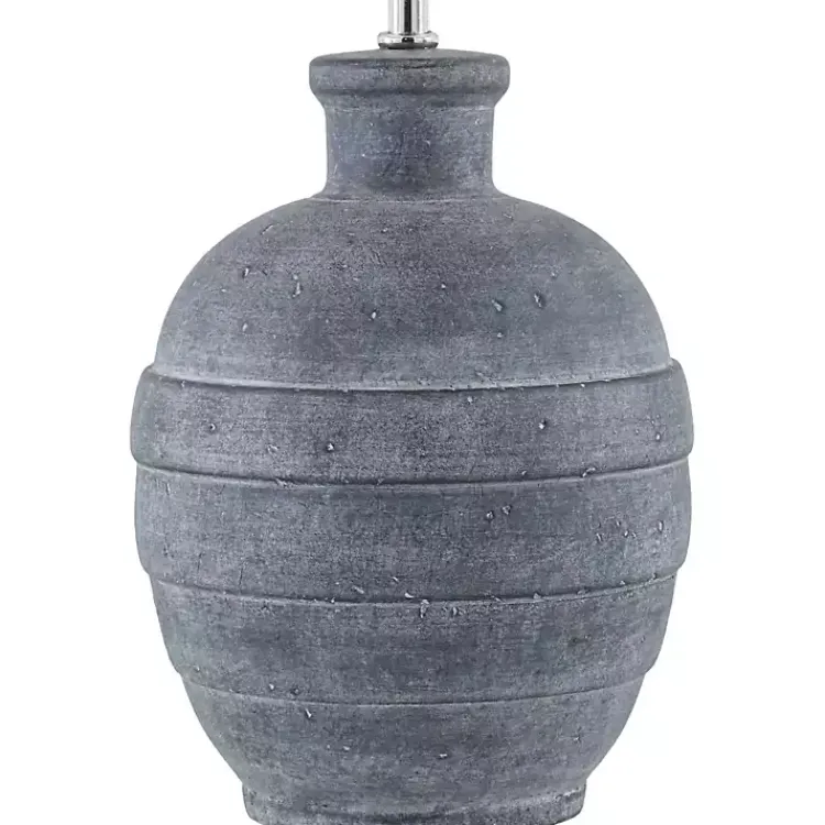 Table Lamps-Kirklands Home Navy Ceramic 2-pc. Lamps with Seagrass Shades Blue