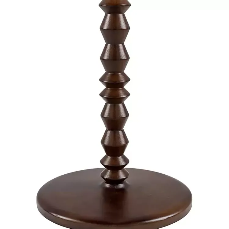 Floor Lamps-Kirklands Home Wood Spindle Paduak Floor Lamp Brown
