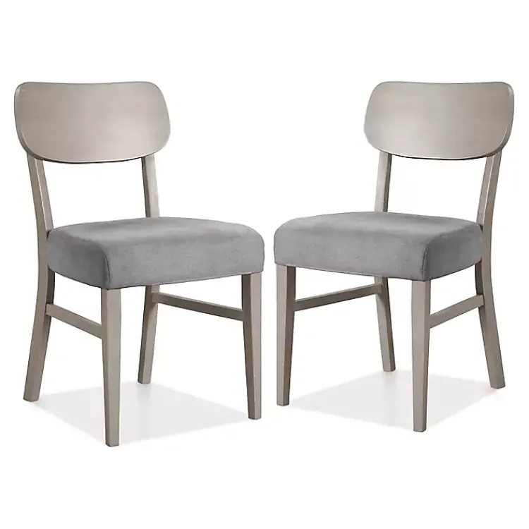 Dining Chairs-Kirklands Home Upholstered Porter Dining Chairs, Set of 2 Gray