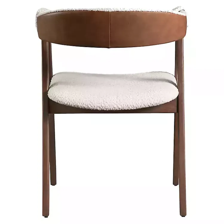 Dining Chairs-Kirklands Home Boucle Wood Penny Dining Chairs, Set of 2 White