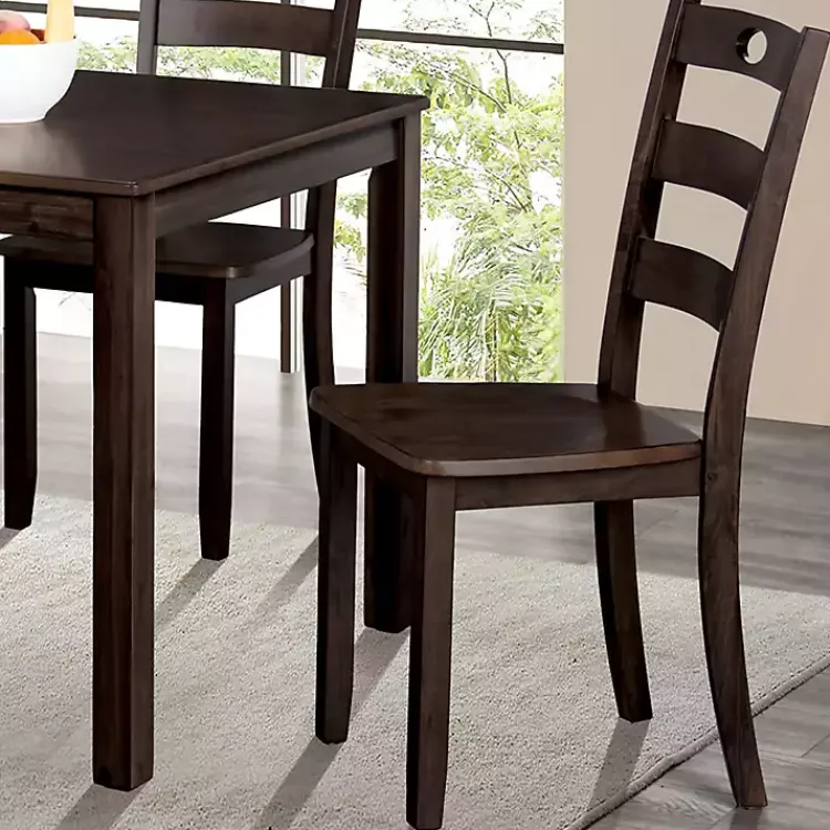 Dining Sets-Kirklands Home Espresso Wood Brooke 5-pc. Dining Furniture Set