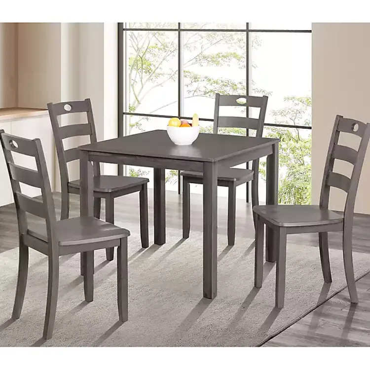 Dining Sets-Kirklands Home Wood Brooke 5-pc. Dining Furniture Set Gray