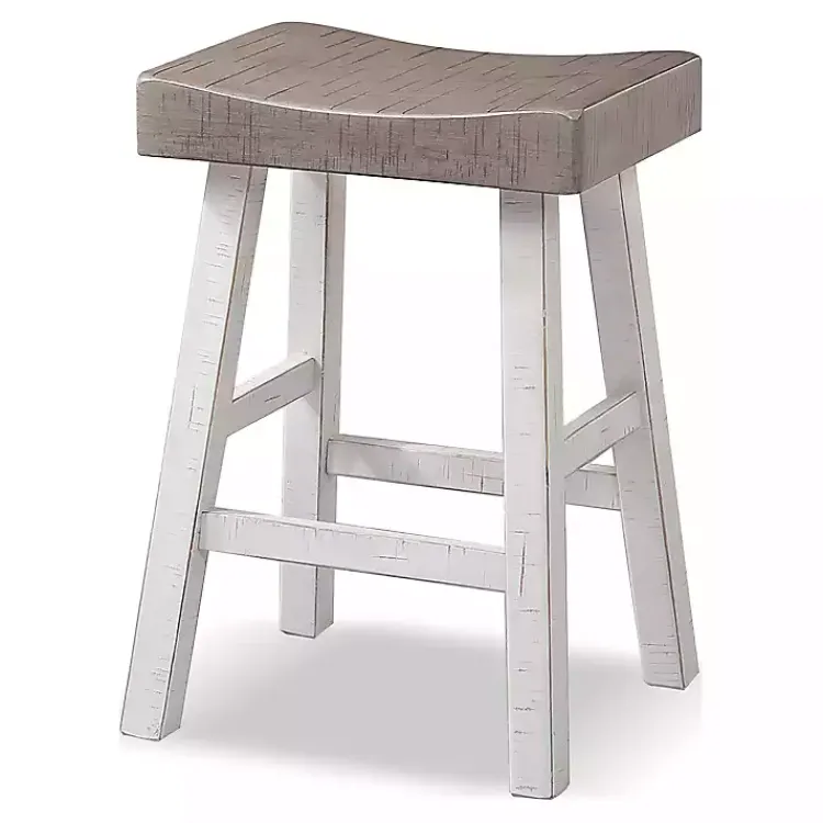 Bar Stools & Counter Height Stools-Kirklands Home & White Cooper Counter Stools, Set of 2 Gray