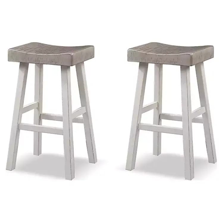 Bar Stools & Counter Height Stools-Kirklands Home & White Backless Cooper Bar Stools, Set of 2 Gray