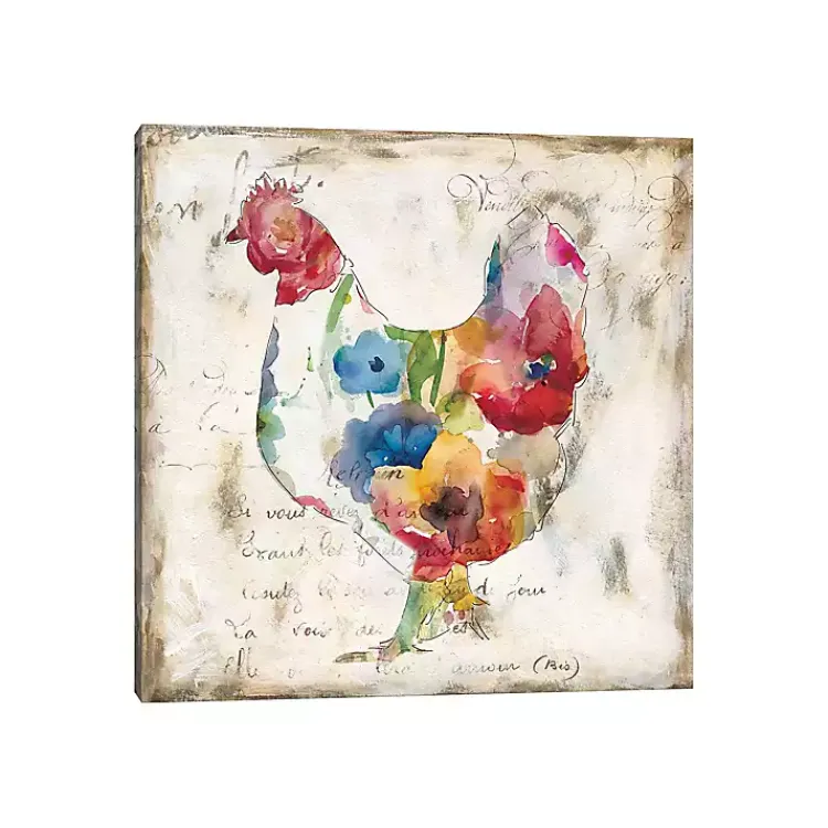 Canvas Art-Kirklands Home Flowered Hen Canvas Art Print Multicolor