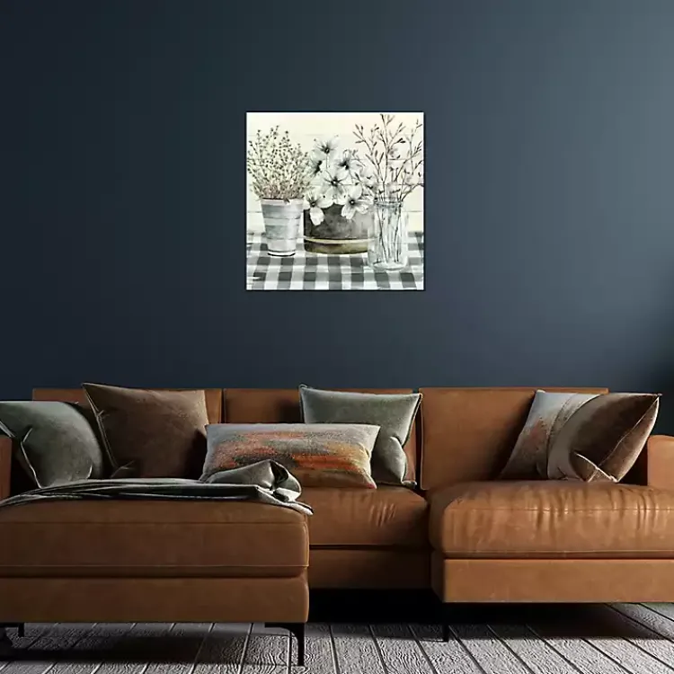 Canvas Art-Kirklands Home Spring Floral Gingham Canvas Art Print