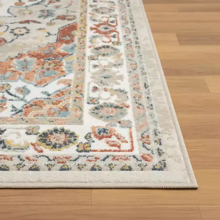 Area Rugs-Kirklands Home Medallion Rust Area Rug, 5x7 Ivory