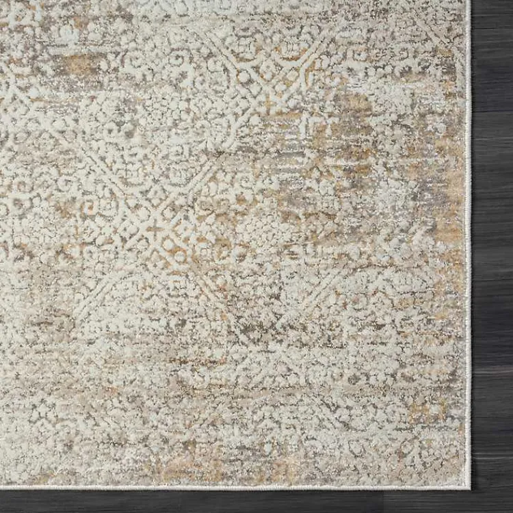Area Rugs-Kirklands Home Brisbane Beige Faded Damask Area Rug, 5x8