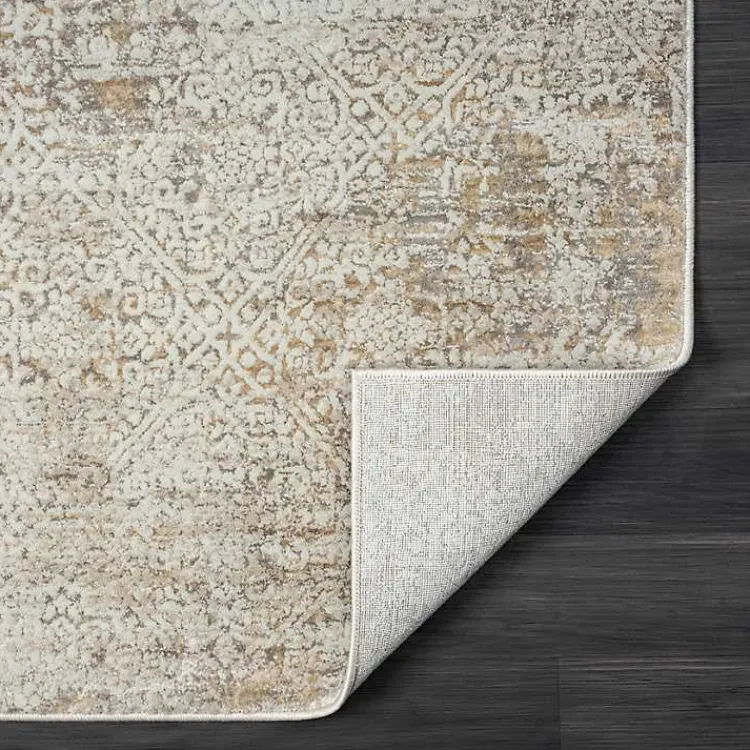 Area Rugs-Kirklands Home Brisbane Beige Faded Damask Area Rug, 8x10
