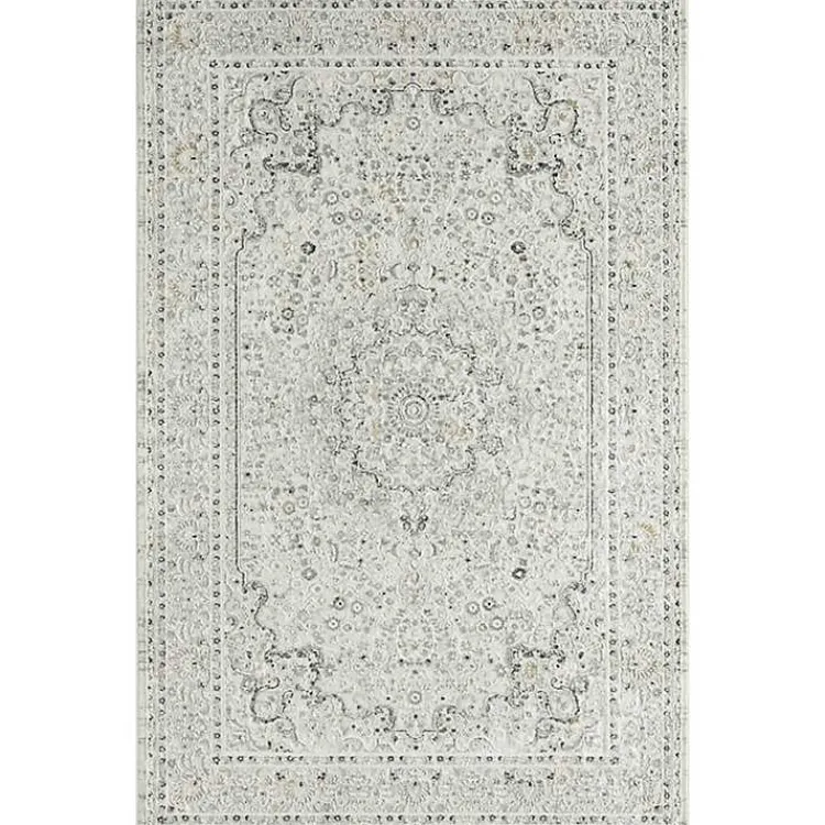 Area Rugs-Kirklands Home Isabella Gray and Ivory Area Rug, 4x6