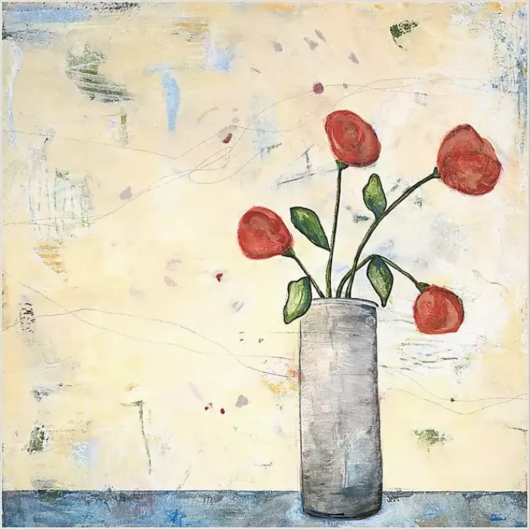 Canvas Art-Kirklands Home Red Picked Flowers Framed Canvas Art Print