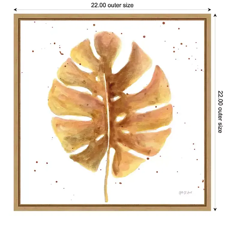 Canvas Art-Kirklands Home Golden Palm Framed Canvas Art Print