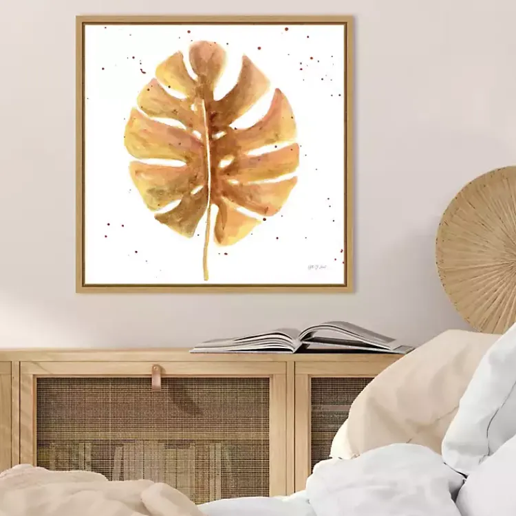 Canvas Art-Kirklands Home Golden Palm Framed Canvas Art Print