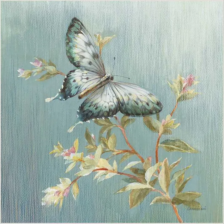 Canvas Art-Kirklands Home Blue Butterfly Framed Canvas Art Print