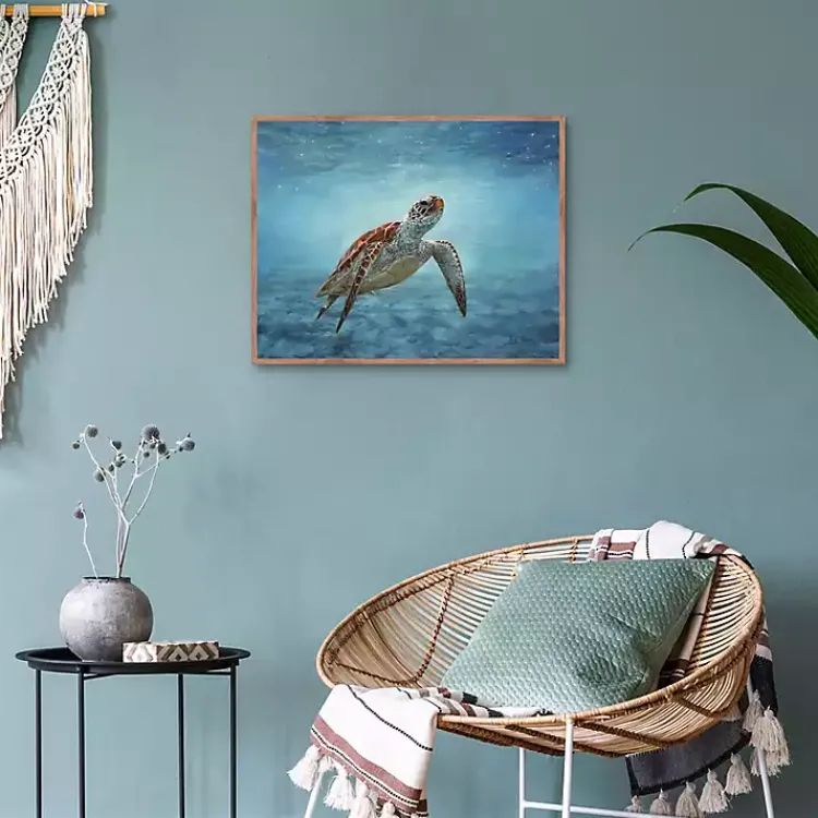 Canvas Art-Kirklands Home Serene Sea Turtle Framed Canvas Art Print