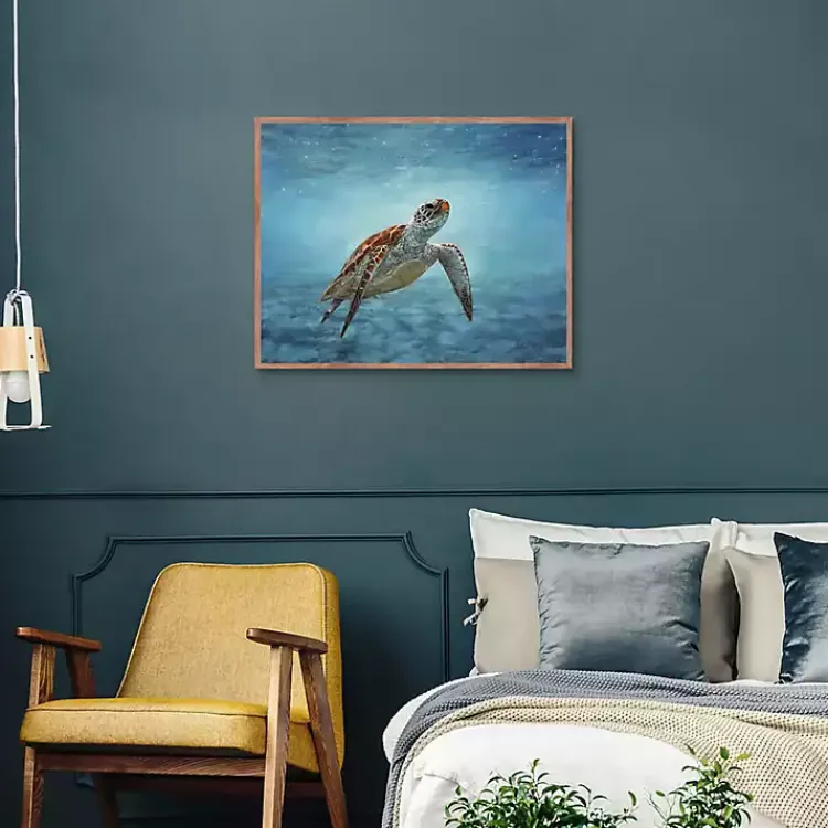Canvas Art-Kirklands Home Serene Sea Turtle Framed Canvas Art Print