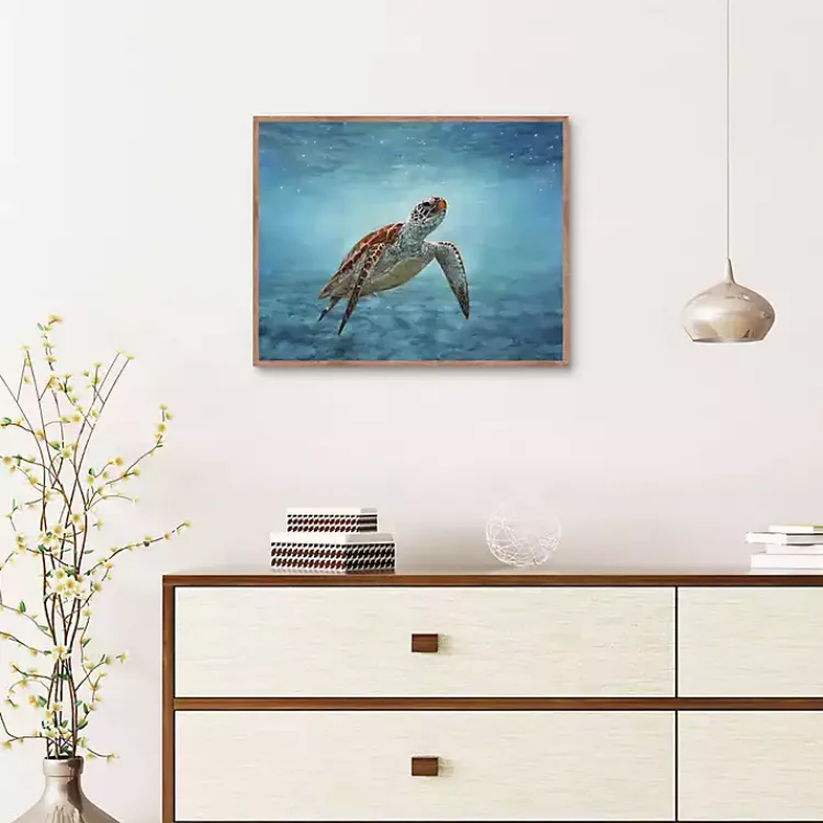 Canvas Art-Kirklands Home Serene Sea Turtle Framed Canvas Art Print