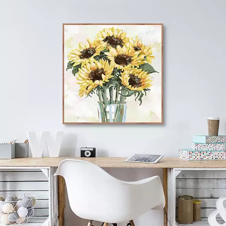 Canvas Art-Kirklands Home Sunny Sunflowers Framed Canvas Art Print