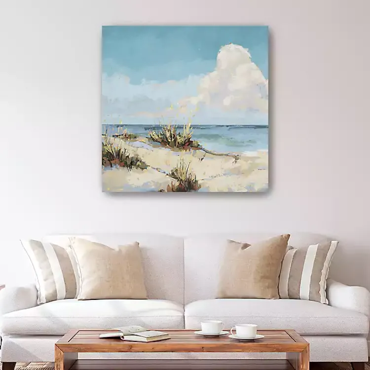 Canvas Art-Kirklands Home Secret Sands Shoreline Canvas Art Print Blue