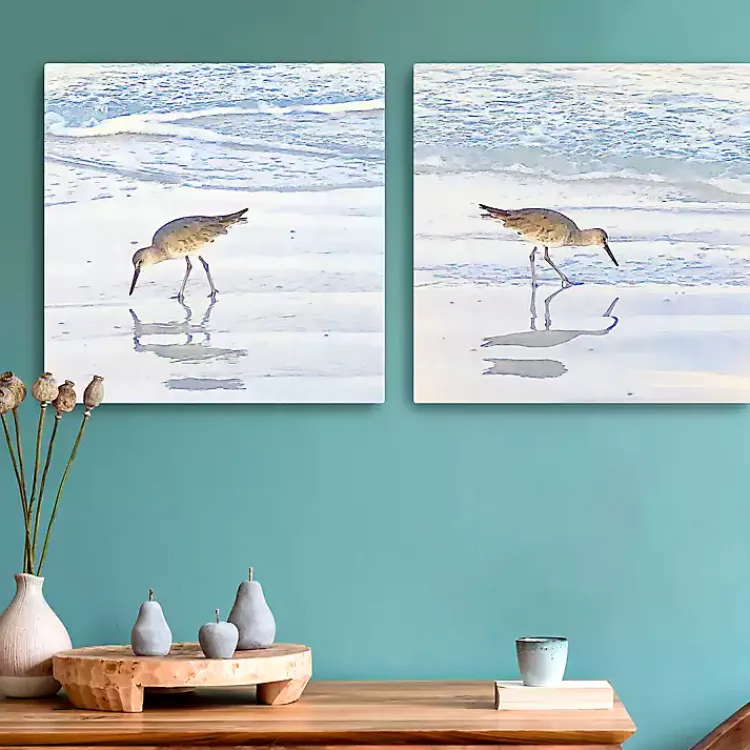 Canvas Art-Kirklands Home Sandpiper Dreams Canvas Art Prints, Set of 2 Blue