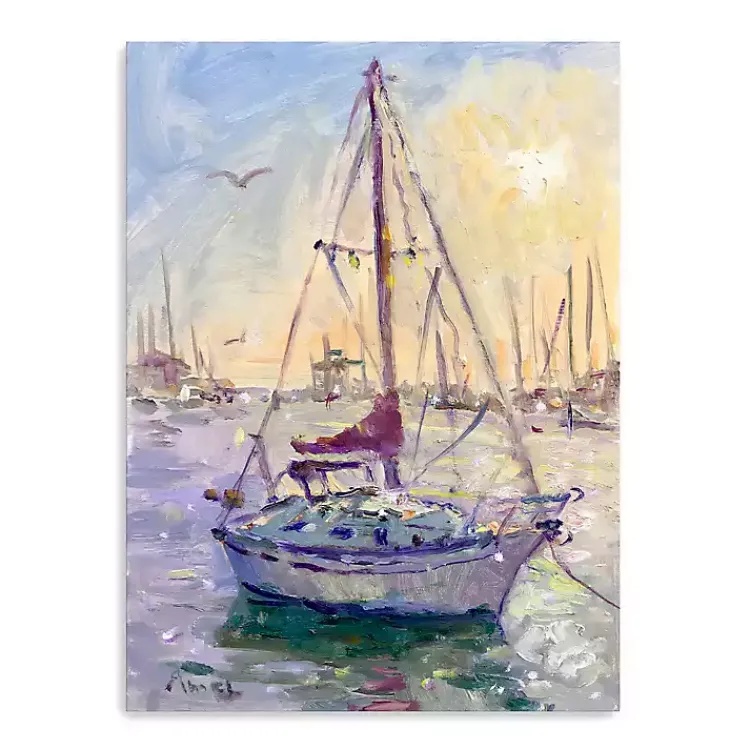 Canvas Art-Kirklands Home Sunset Boat Canvas Art Print Multi