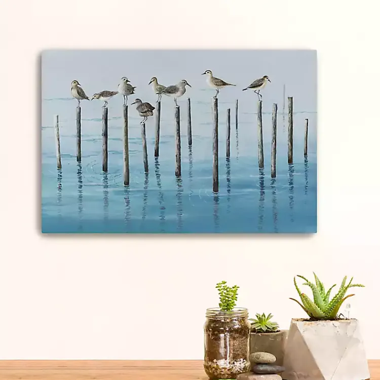 Canvas Art-Kirklands Home Sea Bird Break Canvas Art Print Blue
