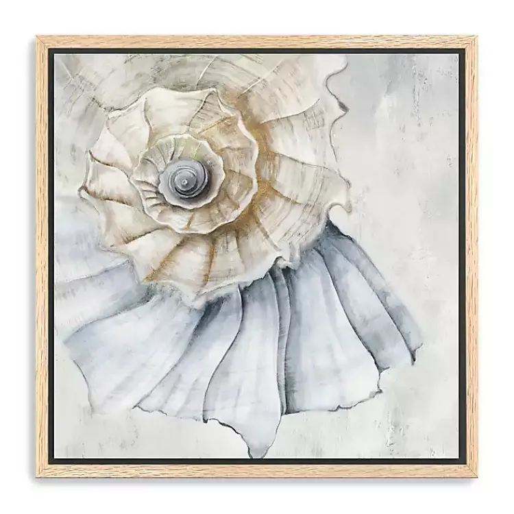 Canvas Art-Kirklands Home Blue Spiral Shell Framed Canvas Art Print
