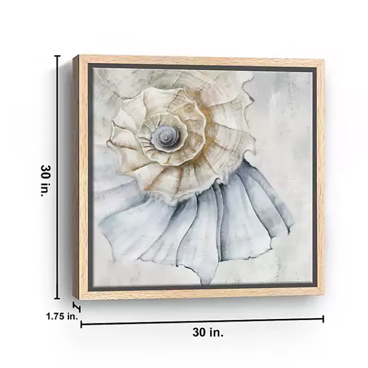 Canvas Art-Kirklands Home Blue Spiral Shell Framed Canvas Art Print