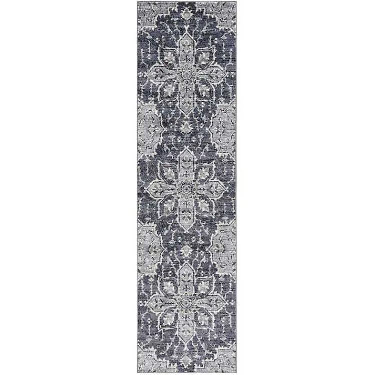 Area Rugs-Kirklands Home Jordan Eva Medallion Runner, 2x10 Purple