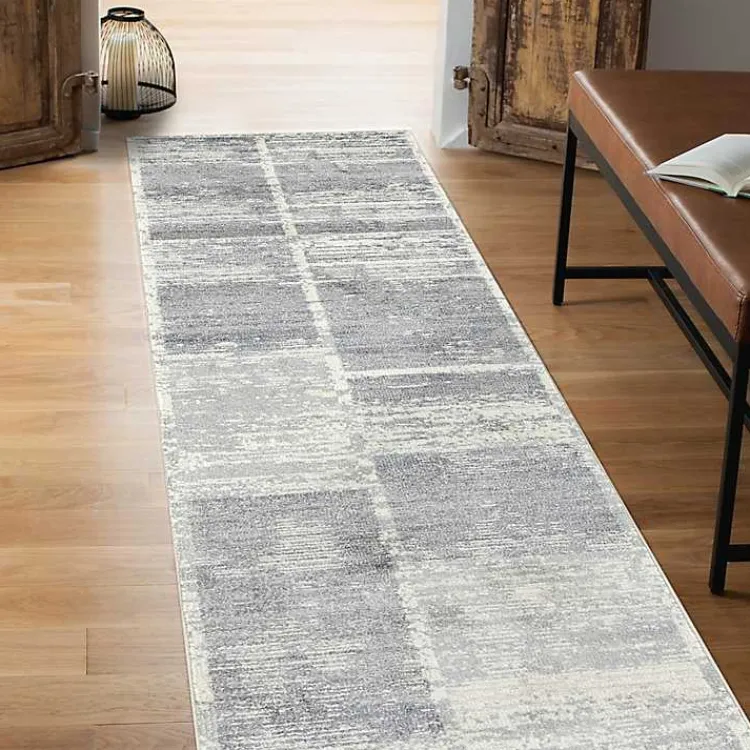 Area Rugs-Kirklands Home Jordan Aly Modern Runner, 2x10 Gray