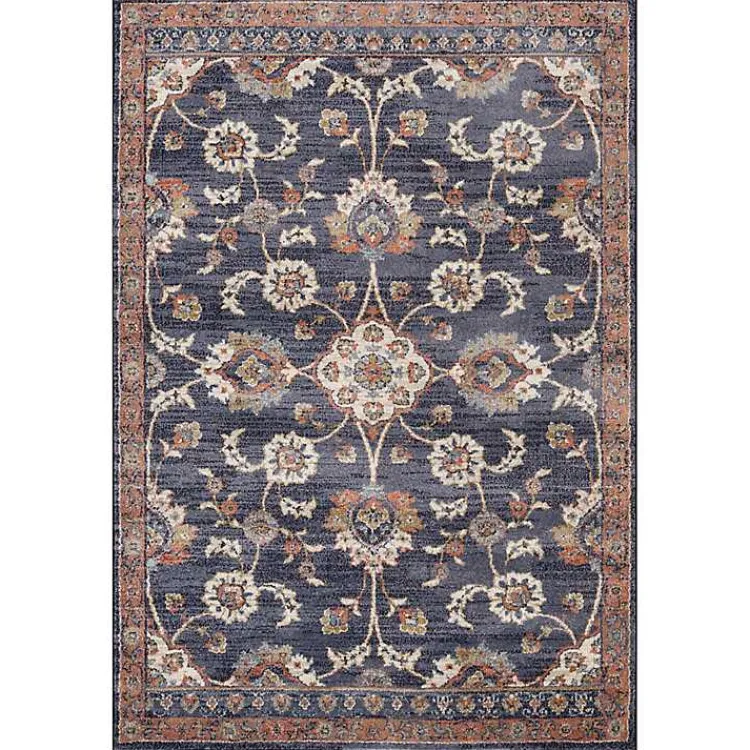 Area Rugs-Kirklands Home Jordan Bea Navy Blue Area Rug, 6x9