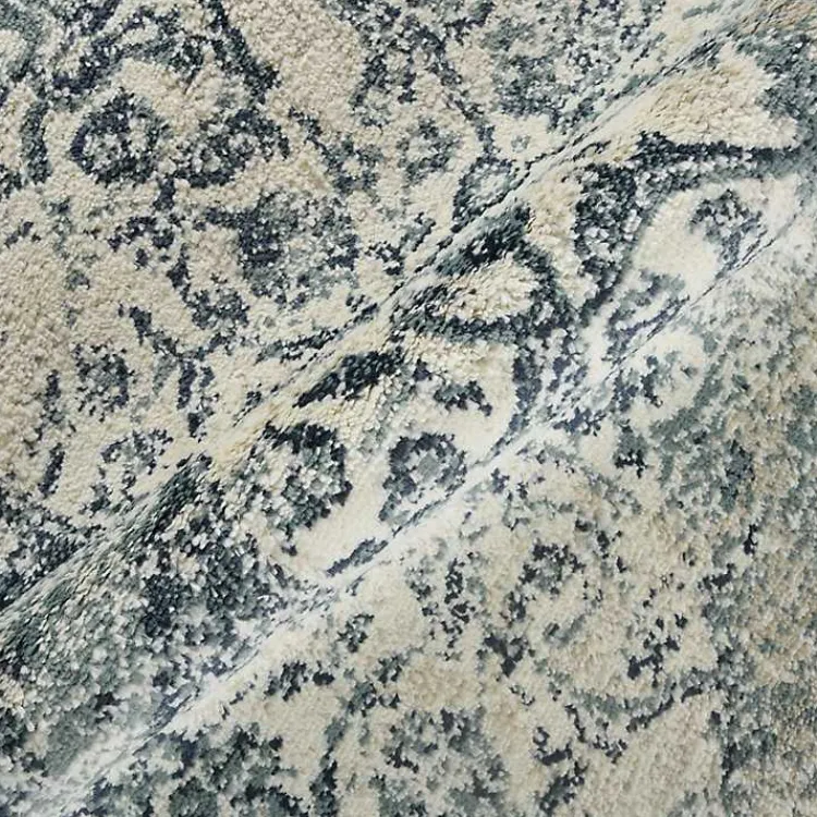 Area Rugs-Kirklands Home Cholet Ivory Blue Medallion Accent Rug, 2x3