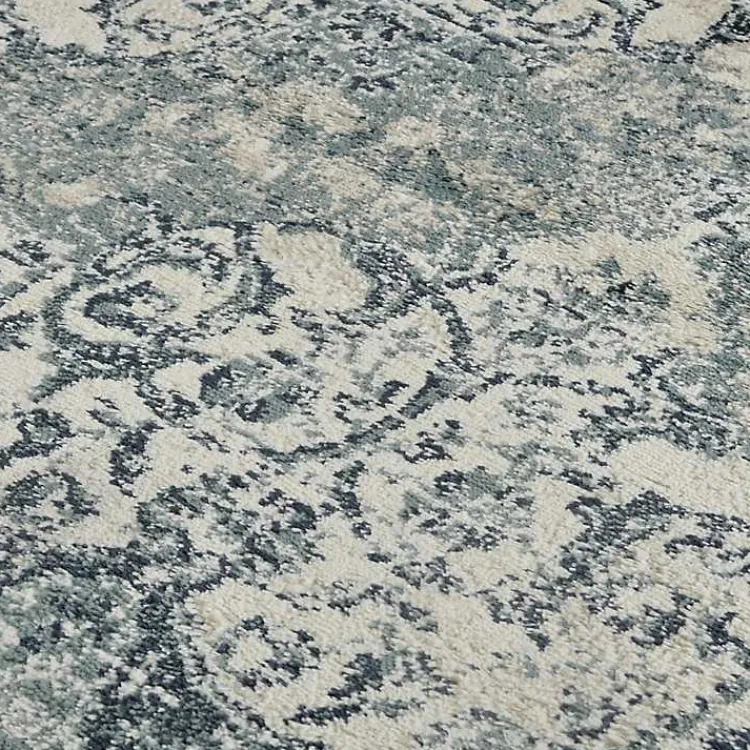 Area Rugs-Kirklands Home Cholet Ivory Blue Medallion Accent Rug, 2x3