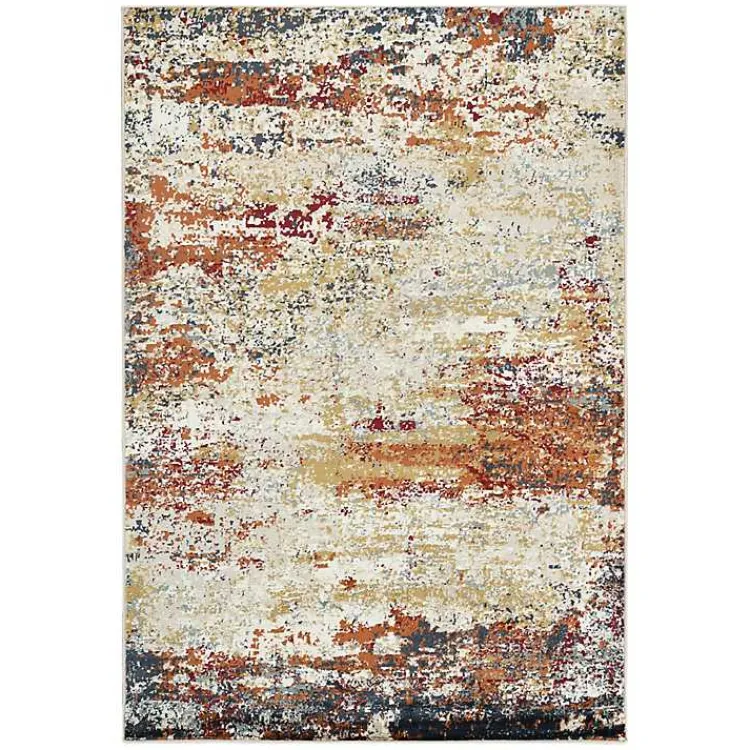 Area Rugs-Kirklands Home Bastia Ivory Orange Accent Rug, 2x3 Multi