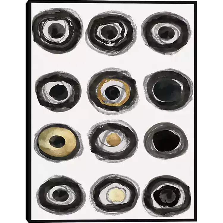 Canvas Art-Kirklands Home Neutral Circles Framed Canvas Art Print