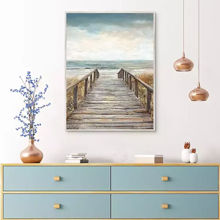 Canvas Art-Kirklands Home Boardwalk To The Beach Framed Canvas Art Print Multi