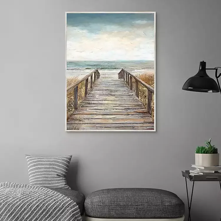 Canvas Art-Kirklands Home Boardwalk To The Beach Framed Canvas Art Print Multi
