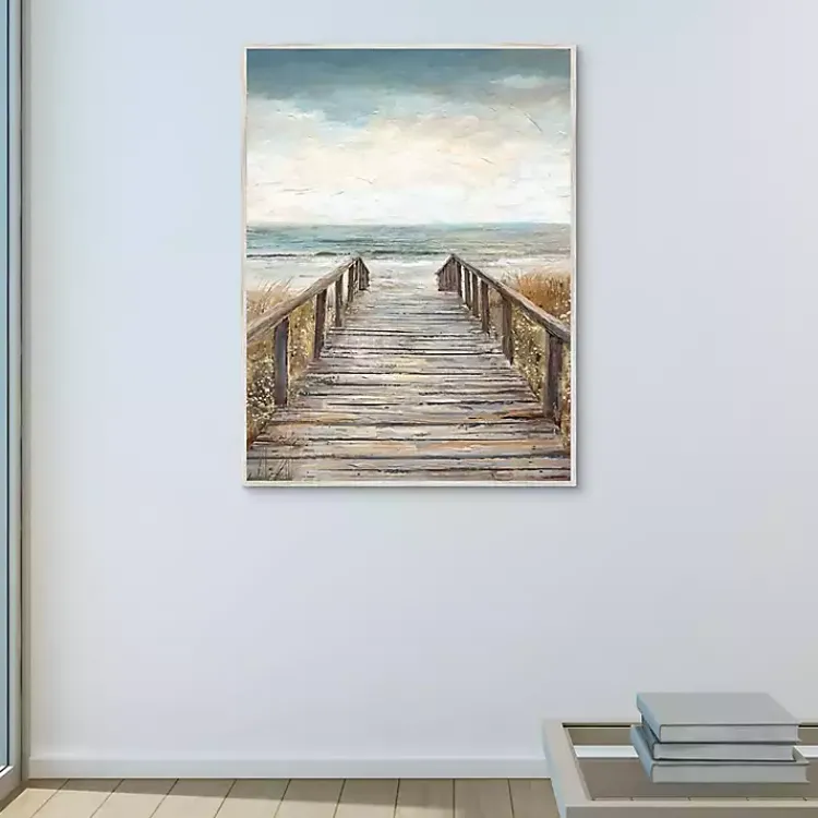 Canvas Art-Kirklands Home Boardwalk To The Beach Framed Canvas Art Print Multi