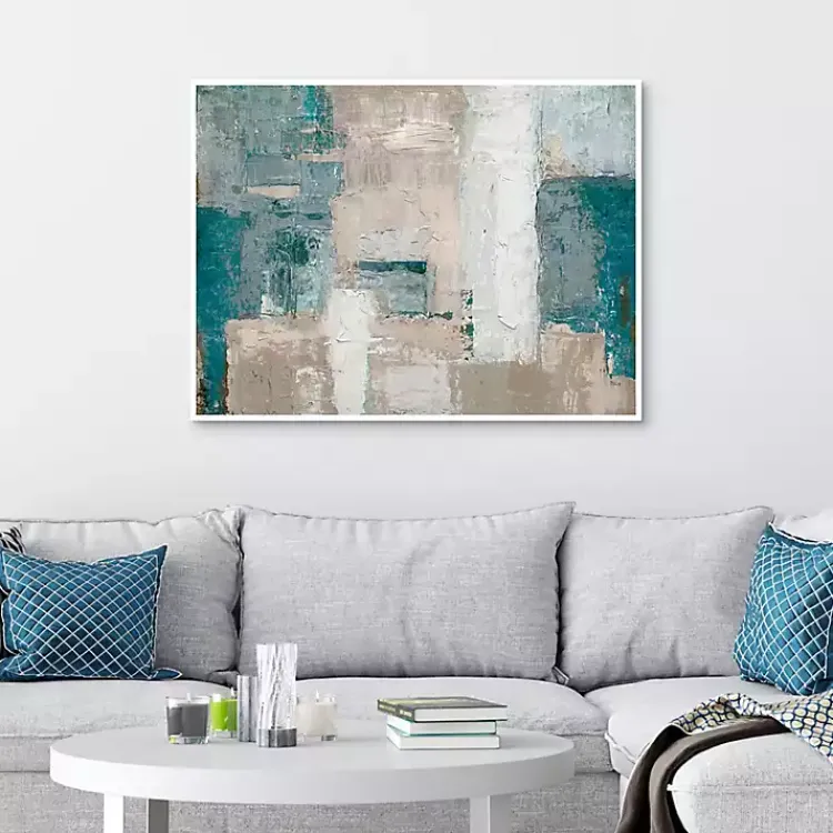 Canvas Art-Kirklands Home Cosmopolitan Blue Framed Canvas Art Print Multi