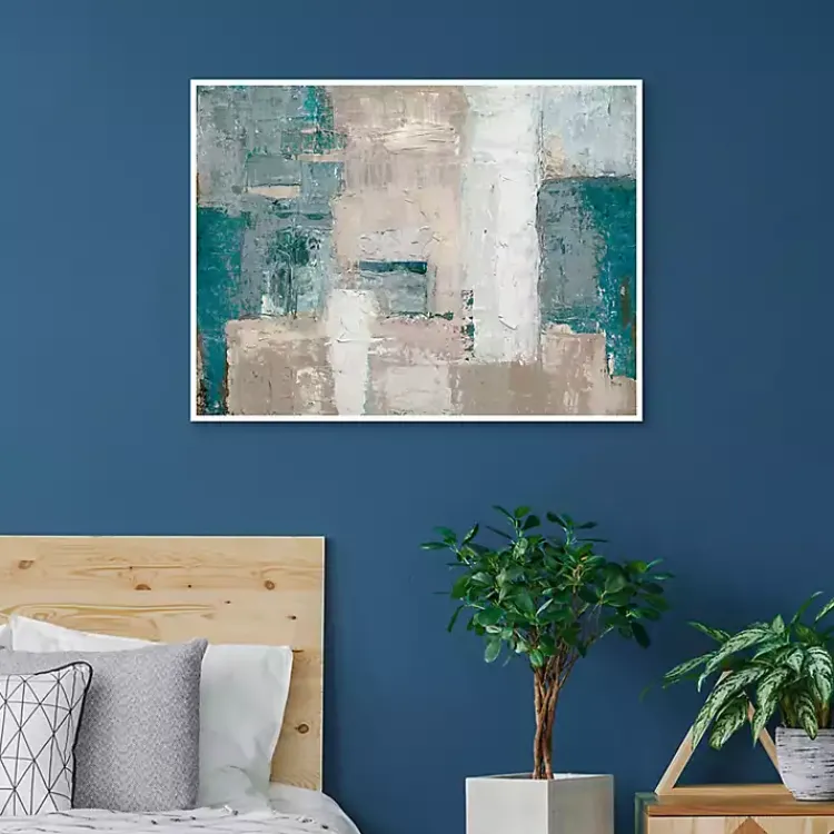 Canvas Art-Kirklands Home Cosmopolitan Blue Framed Canvas Art Print Multi