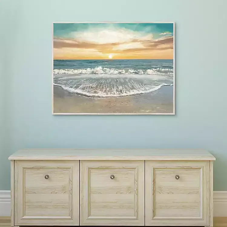 Canvas Art-Kirklands Home Seafoam Sunrise Framed Canvas Art Print