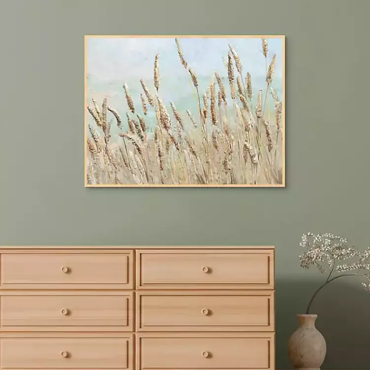 Canvas Art-Kirklands Home Wild Beach Reeds Framed Canvas Art Print Multi