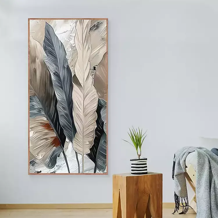 Canvas Art-Kirklands Home Banana Leaves Framed Canvas Art Print Multi